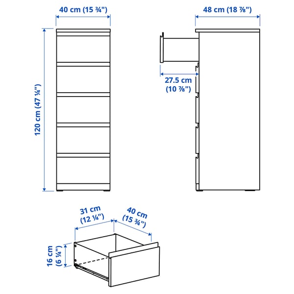 Illustration with measurements for the product: STORKLINTA.