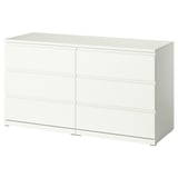 Ikea storklint chest, white, six-drawer, modern design.