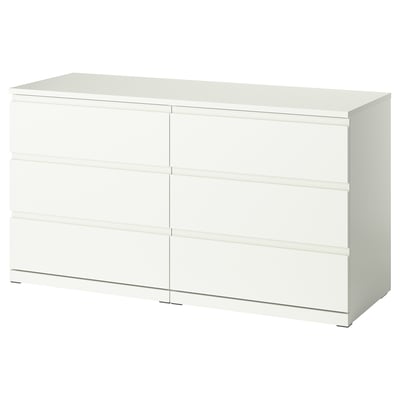 Ikea storklint chest, white, six-drawer, modern design.
