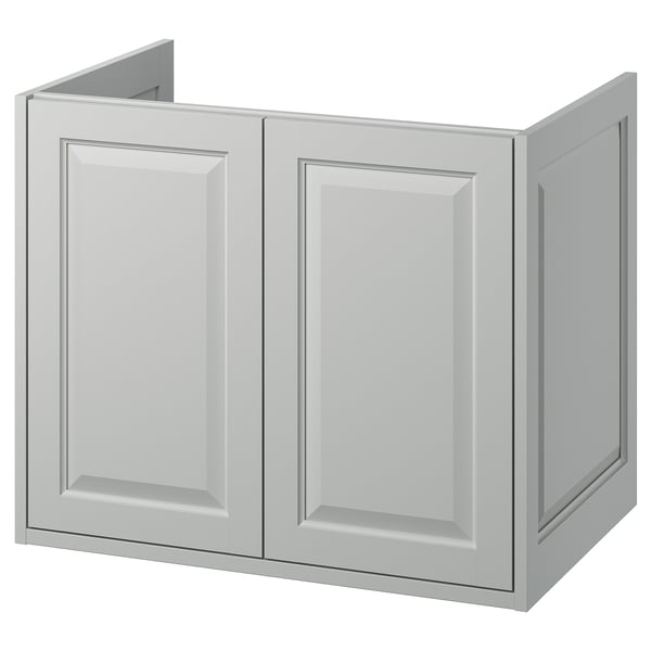 TÄNNFORSEN light grey cabinet with bevelled panels, wall-mountable, two doors.