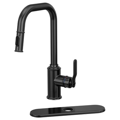 TAKSJÖN Kitchen mixer tap pull out w spray, black