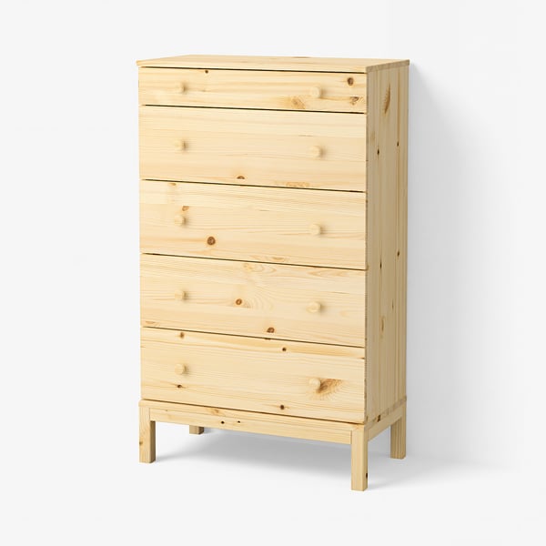 TARVA Chest of 5 drawers, pine, 76x127 cm