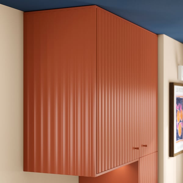 TERRSJÖ Cover panel, red-brown wave pattern, 63x76 cm