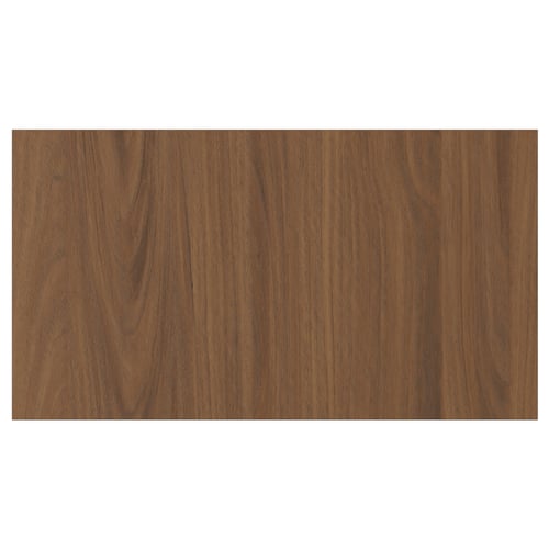TISTORP walnut wood finish with smooth texture, rectangle shape, and modern design.