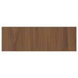 Rectangular, brown walnut wood panel. Modern, smooth finish.