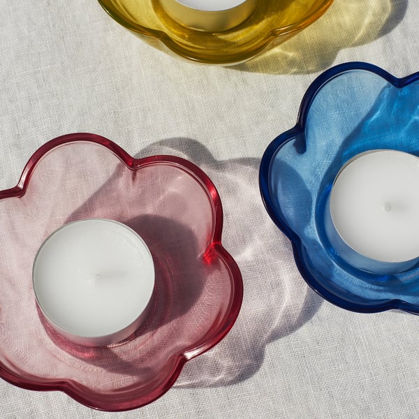 TOFSAND Tealight holder, assorted colours, 4 cm