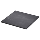 Black marble-look foil countertop, square, sleek design.