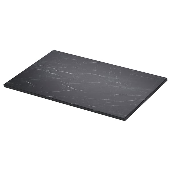 TOLKEN rectangle black marble-look countertop, modern, durable, easy to clean, made with foil on fiberboard.