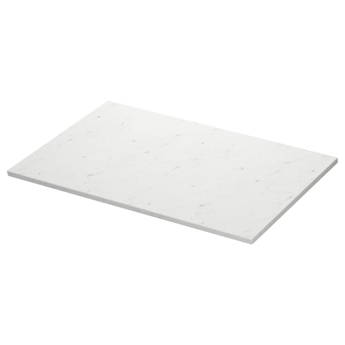 TOLKEN white marble-like countertop, rectangular, sleek, modern design.