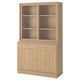 TONSTAD light wood cabinet with glass doors, oak veneer, adjustable shelves, soft-close drawers.