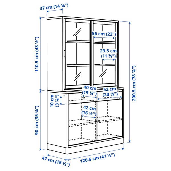 Illustration with measurements for the product: TONSTAD.