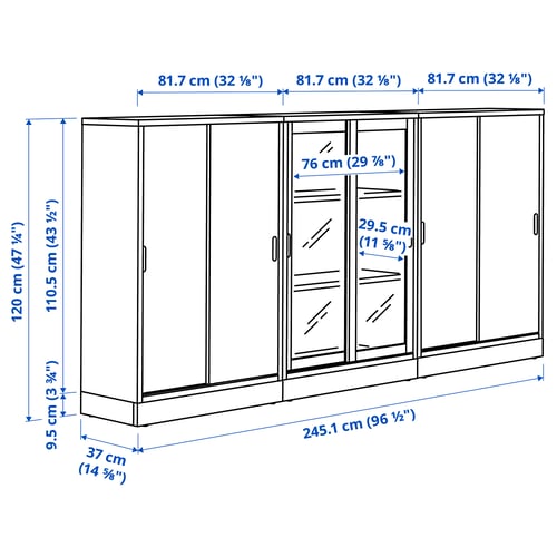 Illustration with measurements for the product: TONSTAD.