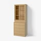 TONSTAD Storage combination with drawers, oak veneer/glass, 82x47x210 cm