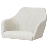 TOSSBERG chair in beige, upholstered with recycled polyester, featuring a modern, angular design.