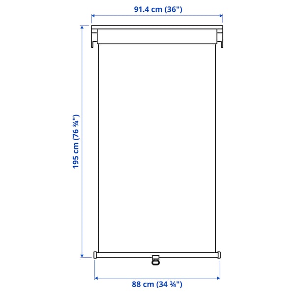 Illustration with measurements for the product: TRETUR.