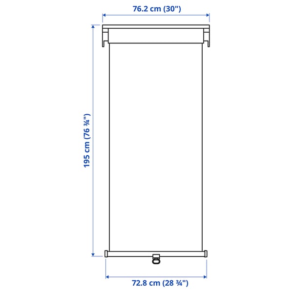 Illustration with measurements for the product: TRETUR.