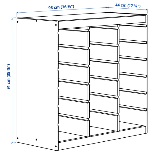 TROFAST Frame, light white stained pine/room divider, 93x44x91 cm