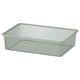 A TROFAST mesh storage box in green. It is rectangular with a wire design, perfect for organising items.