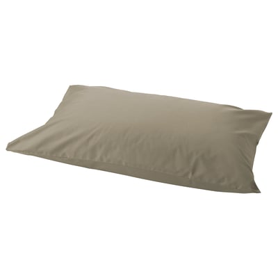 Olive green ULLVIDE pillowcase, crisp cotton & lyocell, smooth fabric.