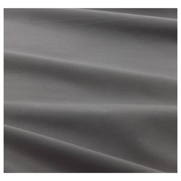 Grey pillowcase close-up showing smooth, crisp fabric with visible weave texture, highlighting its high-quality material.