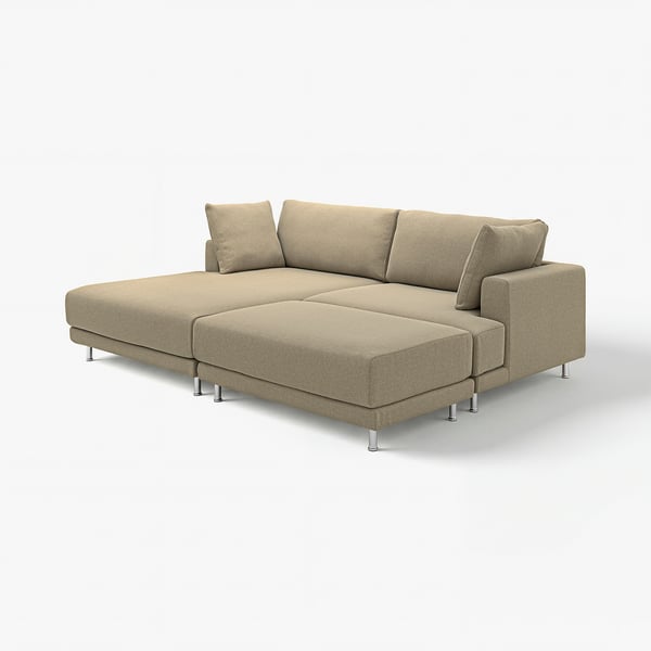 UPPÅKRA modern beige sectional sofa with clean lines and oversized cushions.
