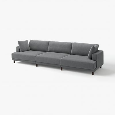 Grey UPPÅKRA modular sofa with plush cushions, clean lines, and wooden legs.