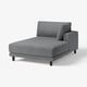 Modern grey UPPÅKRA chaise lounge with soft fabric and wooden legs.