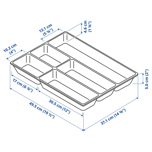 UPPDATERA Cutlery tray, white, 37x50 cm