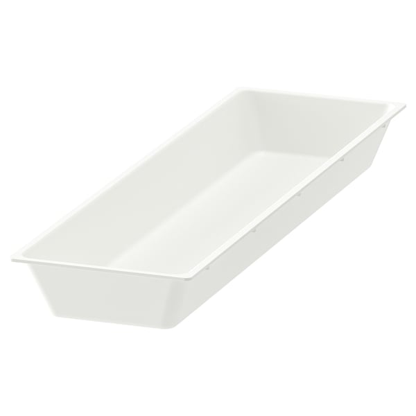 UPPDATERA white plastic cutlery tray, fits kitchen drawer, organises utensils.