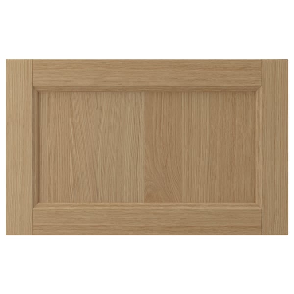 VEDHAMN oak kitchen drawer front, natural wood, rectangular and sleek design.