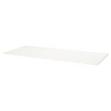 A minimalist VIHALS tabletop in white, made of melamine foil. Its design is rectangular with smooth edges, suitable for modern settings.