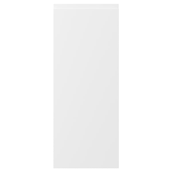 VOXTORP, white, rectangular cabinet door with sleek, integrated handle, smooth matte finish.
