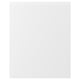 VOXTORP, matte white, smooth kitchen cabinet front, minimalist design, integrated handles, particle board material.