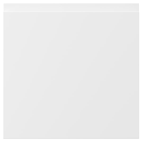 VOXTORP white kitchen drawer, sleek matte finish, integrated handles, square shape, modern design.