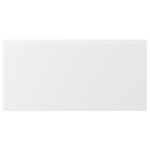 VOXTORP white kitchen cabinet fronts, modern & minimalist design, smooth matte finish, integrated handles.
