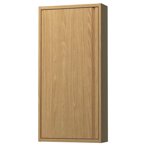 ÄNGSJÖN Gabinete de pared con puerta, efecto roble, 46x15x94 cm