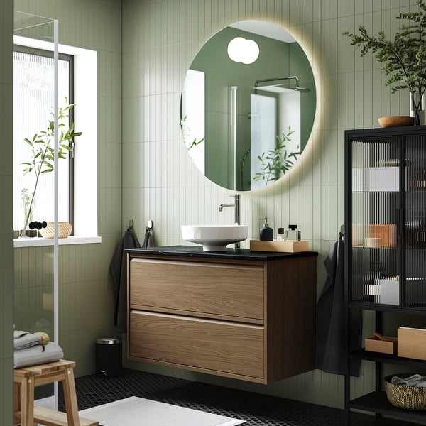 ÄNGSJÖN / LERSJÖN Mueble de lavabo con cajones/lavabo
