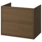 ÄNGSJÖN Mueble lavabo con cajones, café efecto roble, 76x53x64 cm