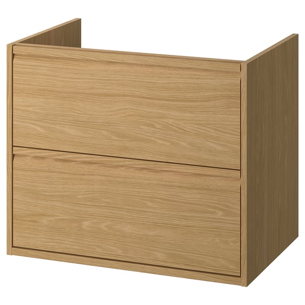 ÄNGSJÖN Mueble lavabo con cajones, efecto roble, 76x53x64 cm