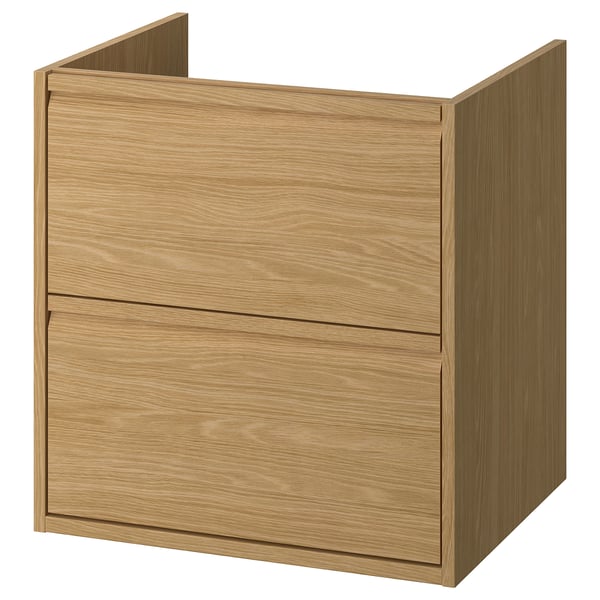 ÄNGSJÖN Mueble lavabo con cajones, efecto roble, 61x53x64 cm