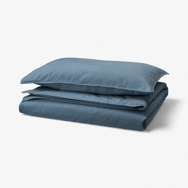 ÄNGSLILJA Funda nórdica +funda(s) de almohada, azul oscuro, Individual