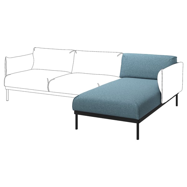 ÄPPLARYD Módulo de chaise-longue, Gunnared azul claro