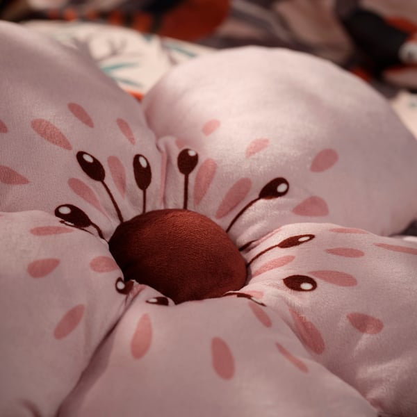 ALPTALL Cojín, rosa/forma de flor, 47 cm