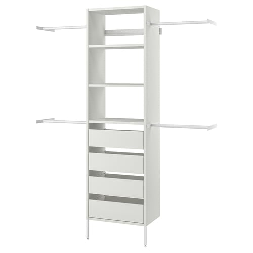 AURDAL Combinación de clóset, blanco, 174-240x40x221 cm