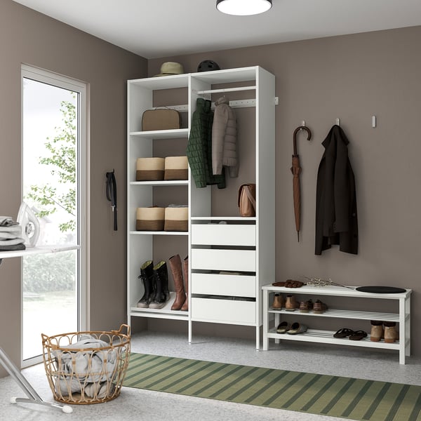AURDAL Combinación de clóset, blanco, 125x40x221 cm