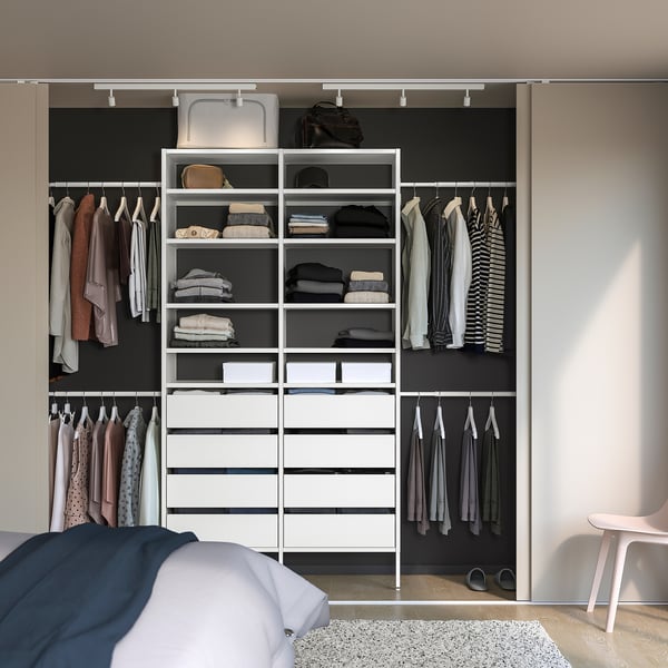 AURDAL Combinación de clóset, blanco, 234-300x40x221 cm