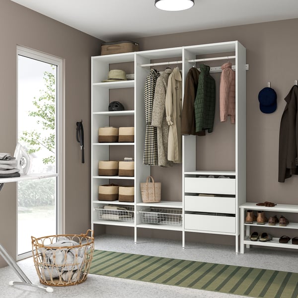 AURDAL Combinación de clóset, blanco, 190x40x221 cm