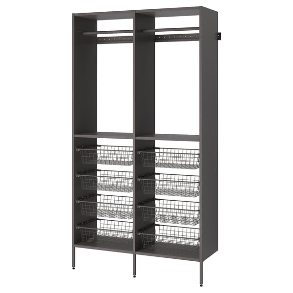 AURDAL Combinación de clóset, gris oscuro, 125x40x221 cm