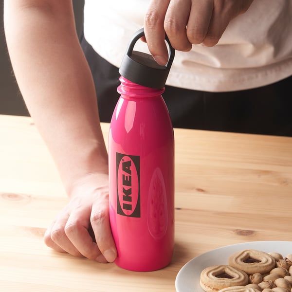 AURTIENDE Botella de agua, rosa, 0.5 l