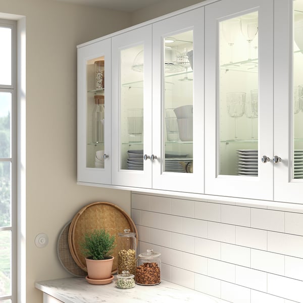 AXSTAD Puerta de vidrio, blanco mate, 38x76 cm